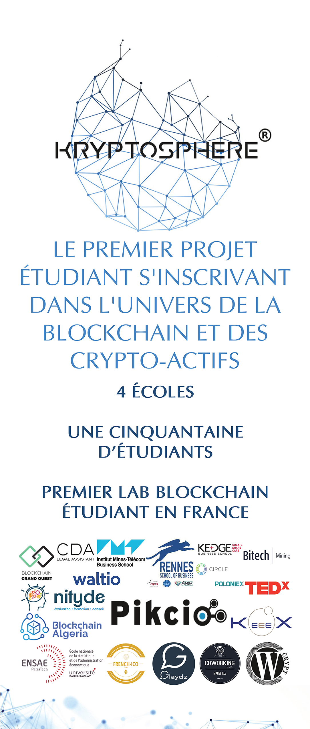 Kakémono réalisé pour le salon des finances de Marseille 2018 pour Kryptosphere